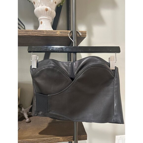 RTA Rangi Leather Bustier Corset Top Black Womens Size 4 - Picture 5 of 11